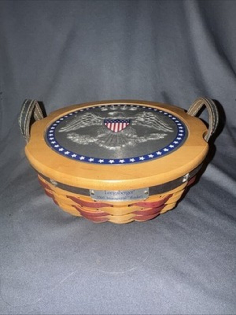 Longaberger 2005 Inaugural basket, lid, liner, protector